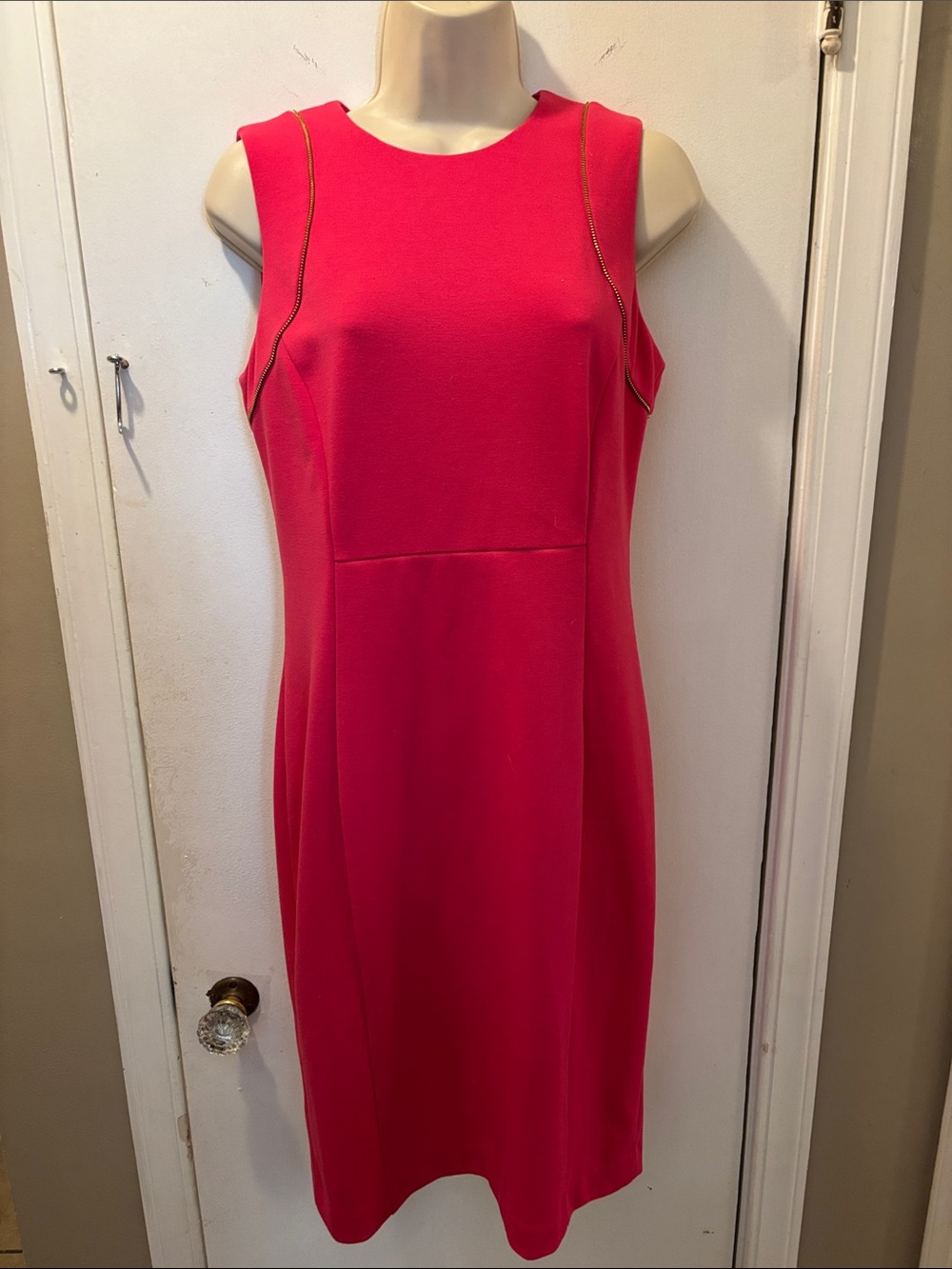 Calvin Klein Sleeveless Hot Pink Sheath Dress 26-149